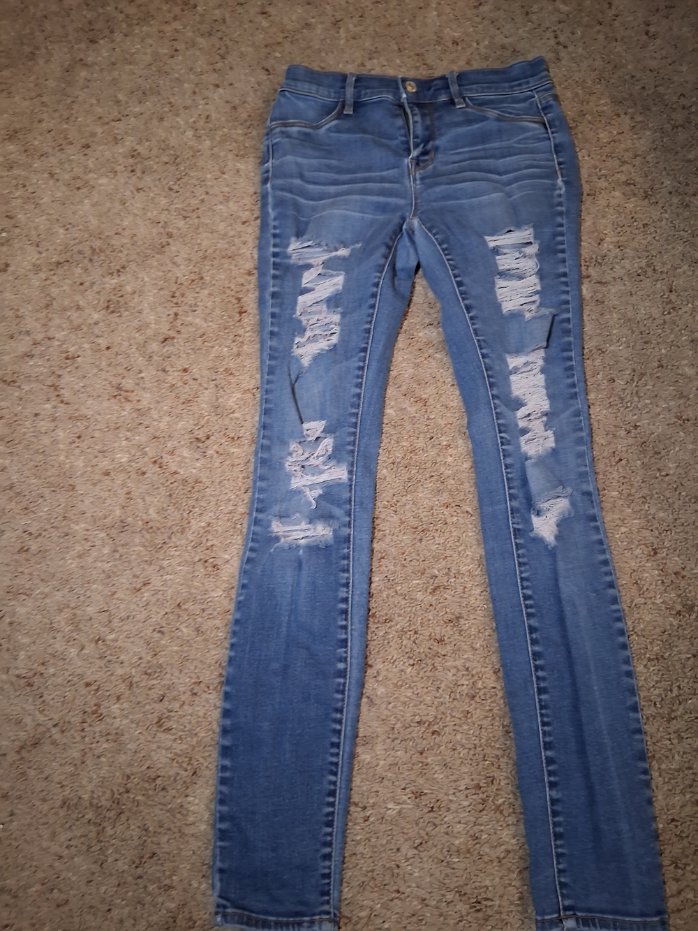 Pacsun Super Stretch Jegging Distressed Skinny Jeans in Blue For Women Size 25